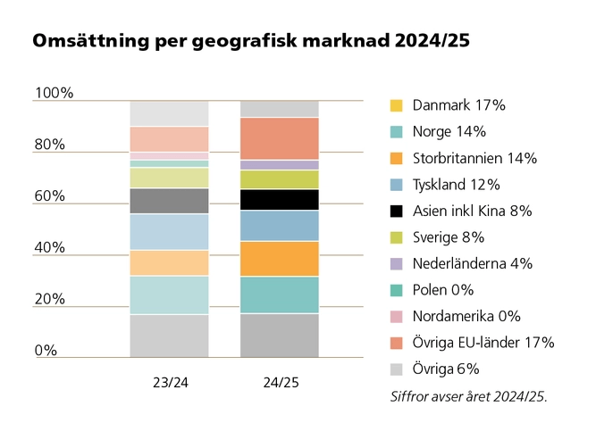 Omsättning per geografisk marknad