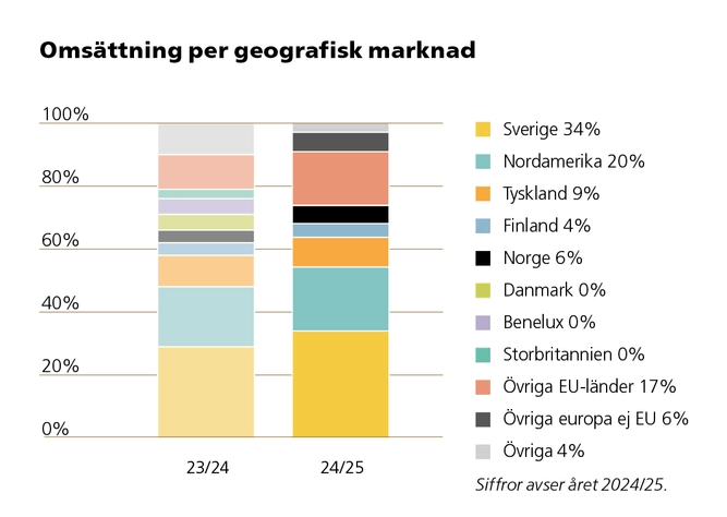 Omsättning per geografisk marknad